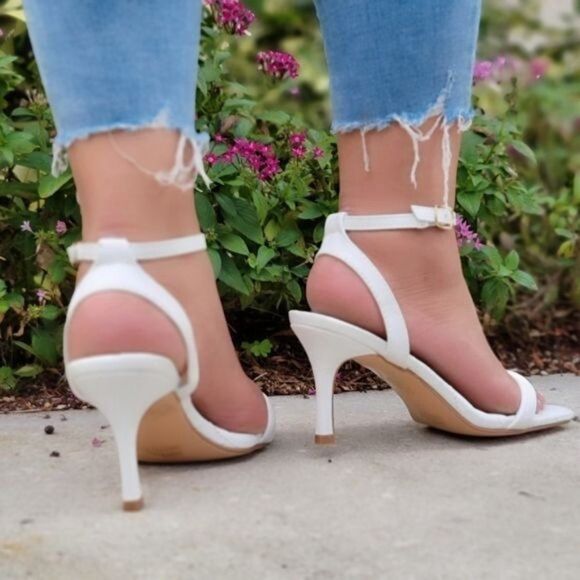 White Ankle-Strap High Heel Sandals - Picture 4 of 5